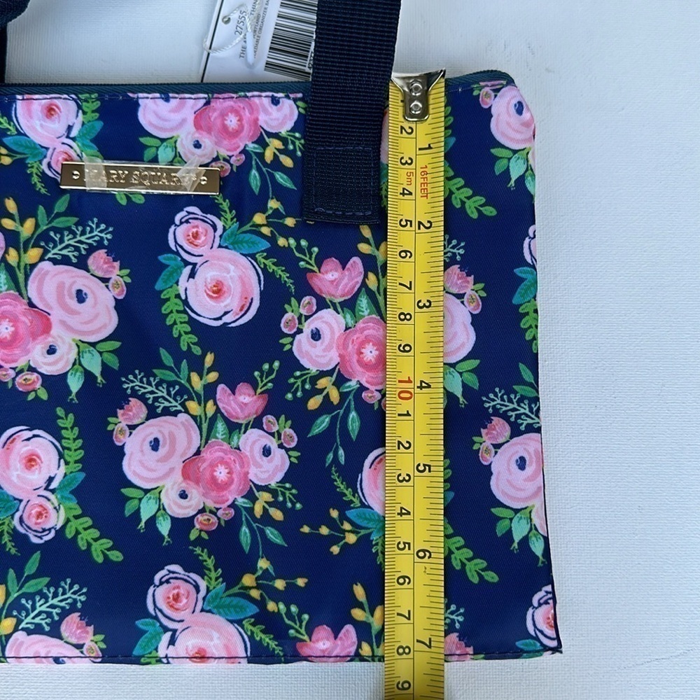 Mary Square Foldable Organizer Bag with button closure in navy - Picture 13 of 13